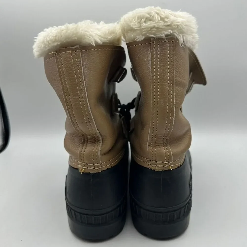 Sorel Winter Duck Boots Sherpa Lined Waterproof Snow Boots‎ Size 6